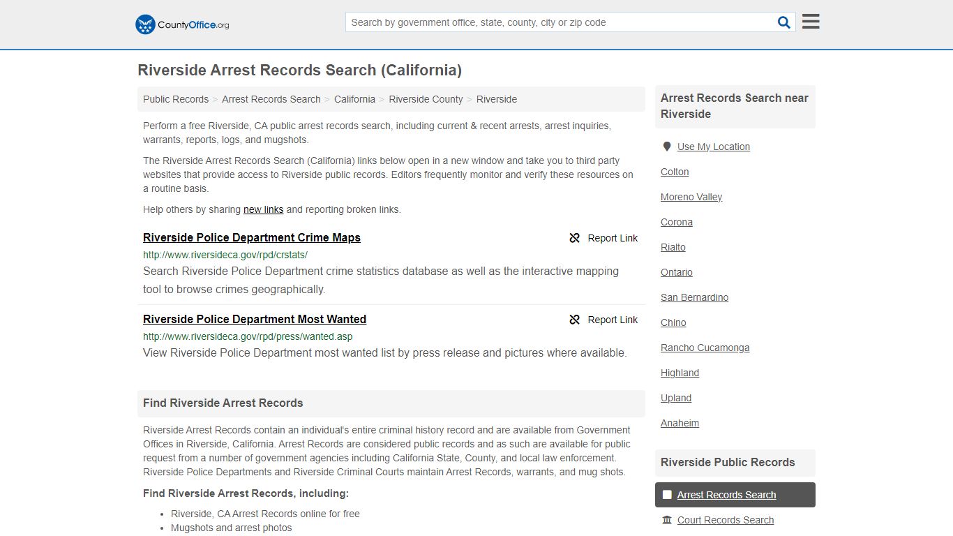 Arrest Records Search - Riverside, CA (Arrests & Mugshots) - County Office